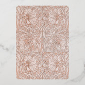 日付を保存ピーチムスリムイスラム教モリス 箔招待状 (裏面)