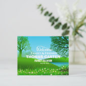 日付を保存ファミリ懇親会自然シーンレイク ポストカード (スタンド正面)