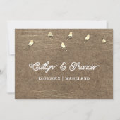 日付を保存フェイク金ゴールドKraft Foto Bird Woodland 招待状 (裏面)