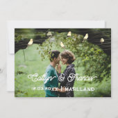 日付を保存フォトゴールデンバードKraftデジタルレッド 招待状 (裏面)