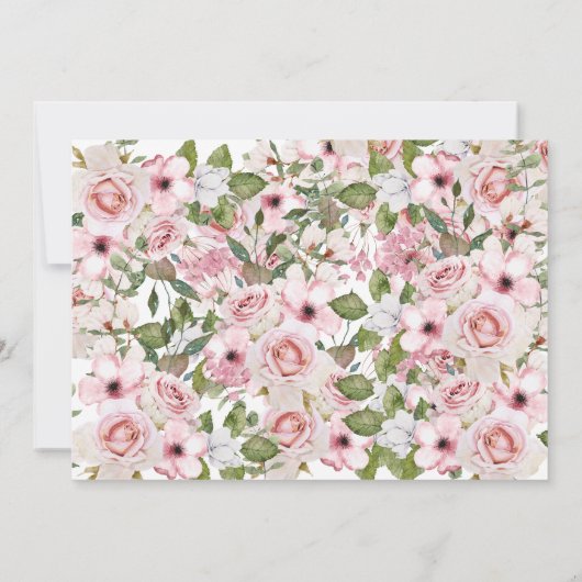 日付を保存フォトフローラバラエレガントな結婚式 セーブザデート (裏面)