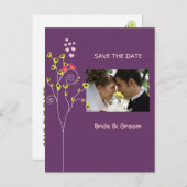 日付を保存フォトポストカード、愛の鳥 案内ポストカード (正面/裏面)