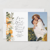 日付を保存フローラ花フルーツオレンジ写真 セーブザデート (正面)