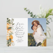 日付を保存フローラ花フルーツオレンジ写真 セーブザデート (スタンド正面)