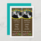 日付を保存ブックマーク愛の恋人を好むバイクB 案内ポストカード (正面/裏面)