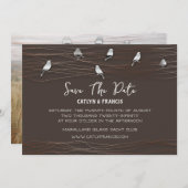 日付を保存ブラックガリーカスタムコテージ鳥 招待状 (正面/裏面)