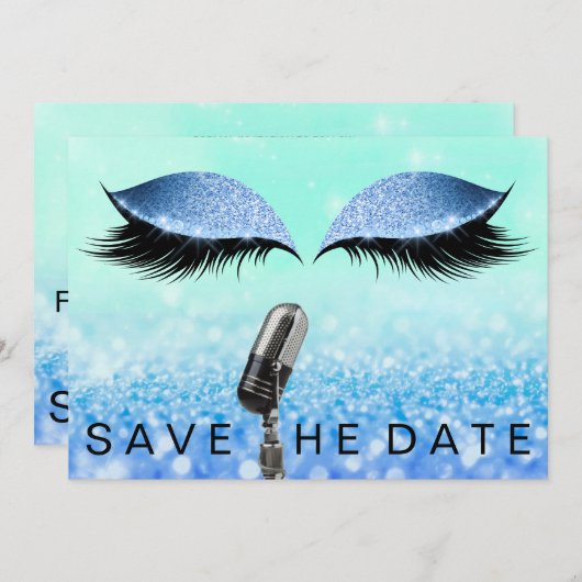 日付を保存マイクグリッターティファニー海目 セーブザデート (正面/裏面)