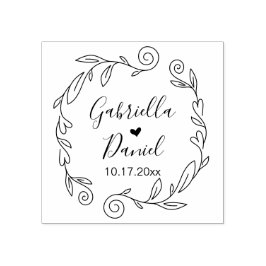 日付を保存モダンするハートリーフィフレームラバー ラバースタンプ