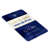 日付を保存モダンダークブルー金ゴールドバー(ユダヤ教の)バル・ミツバー マグネット (右側)