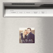 日付を保存モダン婚約Photo Magnet S W マグネット (インサイチュ (食洗機))