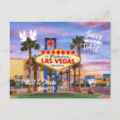 日付を保存ラスベガパーソナライズされたスはがき ポストカード (正面)