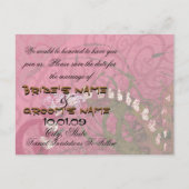 日付を保存ラズベリーハート- - 案内ポストカード (裏面)