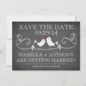 日付を保存ヴィンテージシャルボードラブバード セーブザデート (正面)