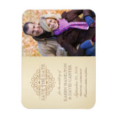 日付を保存ヴィンテージスクロールの写真マグネット マグネット (縦)