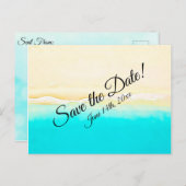 日付を保存海ショアビーチテーマ結婚の ポストカード (正面/裏面)
