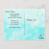 日付を保存海ショアビーチテーマ結婚の ポストカード (裏面)