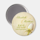 日付を保存独身の白バラ冷蔵庫用マグネット マグネット (正面/裏面)