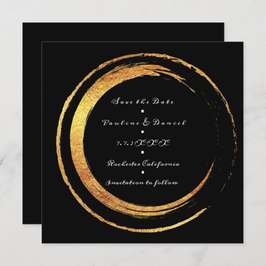 日付を保存白黒ゴールデンサークルルクス セーブザデート (正面/裏面)