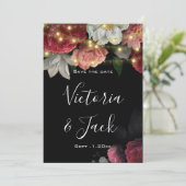 日付を保存素朴するブルゴーニュのフローラ文字列 招待状 (スタンド正面)