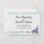 日付を保存素朴フローラ牛スカルボホ結婚の セーブザデート (裏面)