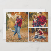 日付を保存素朴木製レッドポピー4-Photoカード 招待状 (裏面)