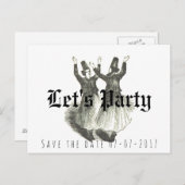 日付を保存結婚する、オフビート、パーティー 案内ポストカード (正面/裏面)