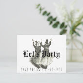 日付を保存結婚する、オフビート、パーティー 案内ポストカード (スタンド正面)