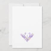 日付を保存結婚式招待状ラバンダーパープル 招待状 (裏面)