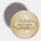 日付を保存金ゴールドブラック渦巻形のラブバード磁石 マグネット (正面/裏面)