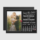 日付を保存2024年2月カレンダー写真マグネット (正面/裏面)