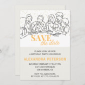 日付を保存34th誕生日招待状ディナー 招待状 (正面/裏面)