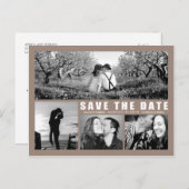 日付を保存4 Photo Collage Beigeはがき 案内ポストカード (正面/裏面)