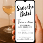 日付を保存50誕生日電話招待状 ユニーク 案内状