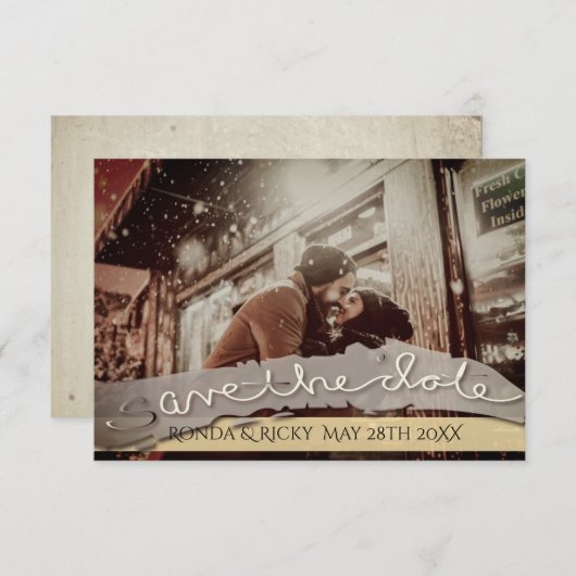 「日付を保存」カスタム写真結婚の日付 セーブザデート (正面/裏面)