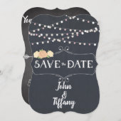 日付を保存 カスタム ブラックボード 招待状 (正面/裏面)