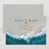 日付を保存 カード ビーチ サマー 航海をテーマにした (正面/裏面)