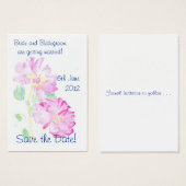 「日付を保存」カード、ロマンチックなピンクのバラ (正面&裏面)