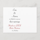 "日付を保存"ギザギザのエッジハートブーケ ポストカード (裏面)