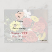 "日付を保存"ギザギザのエッジハートブーケ ポストカード (裏面)