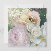 日付を保存 グレーオンブレ フラワー ピオニー ローズ 招待状 (裏面)