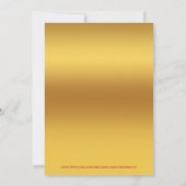 日付を保存-ゴールドフレーム付きの白い招待状 招待状 (裏面)