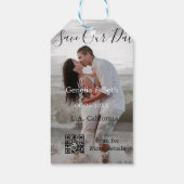 日付を保存 シンプル ミニマル QRコード 詳細をスキャン ギフトタグ (裏面)