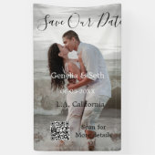 日付を保存 シンプル ミニマル QRコード 詳細をスキャン 横断幕 (縦)