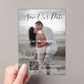 日付を保存 シンプル ミニマル QRコード 詳細 アクリル招待状 (インサイチュ (ポータブル))