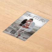 日付を保存 シンプル ミニマル QRコード 詳細 アクリル招待状 (レイダウン)