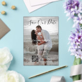 日付を保存 シンプル ミニマル QRコード 詳細 アクリル招待状 (インサイチュ (ウェディング))