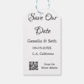 日付を保存 シンプル ミニマル QRコード 詳細 ギフトタグ (裏面)