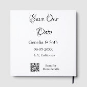 日付を保存 シンプル ミニマル QRコード 詳細 ゲストブック (裏面)