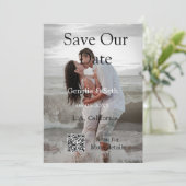 日付を保存 シンプル ミニマル QRコード 詳細 セーブザデート (スタンド正面)