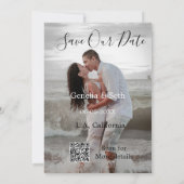 日付を保存 シンプル ミニマル QRコード 詳細 セーブザデート (裏面)